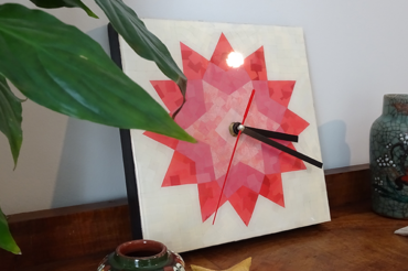 Red Star Collage Clock