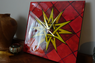 Yellow Star Collage Clock